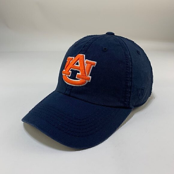 Auburn Tigers NCAA Navy Blue Top of the World Relaxed Fit Adjustable Hat - Picture 1 of 5